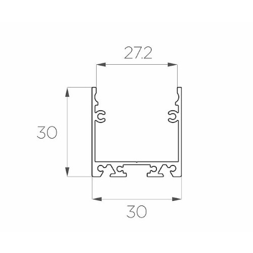 Профиль накладной алюминиевый LC-LP-3030-2 Anod