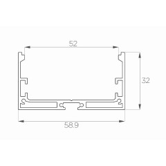Профиль накладной алюминиевый LC-LP-3260-2 Anod