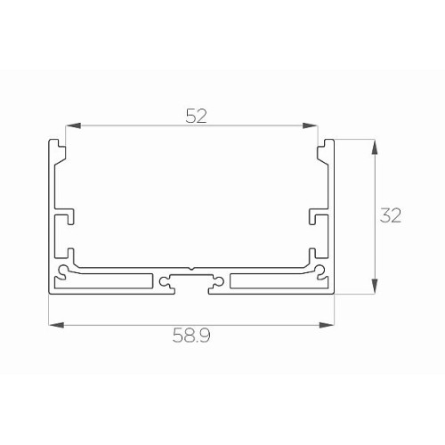 Профиль накладной алюминиевый LC-LP-3260-2 Anod