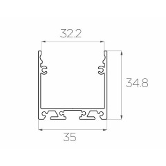 Профиль накладной алюминиевый LC-LP-3535-2 Anod
