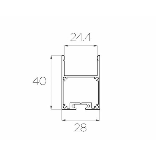 Профиль накладной алюминиевый LC-LP-4028-2 Anod