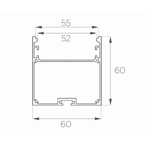 Профиль накладной алюминиевый LC-LP-6060-2 Anod