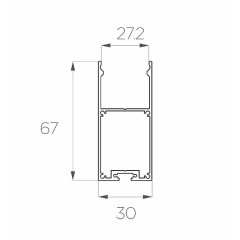 Профиль накладной алюминиевый LC-LP-6730-2 Anod