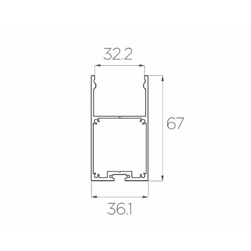 Профиль накладной алюминиевый LC-LP-6735-2 Anod