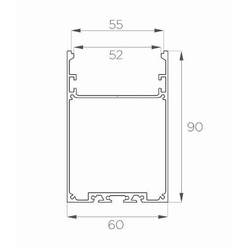 Профиль накладной алюминиевый LC-LP-9060-2 Anod