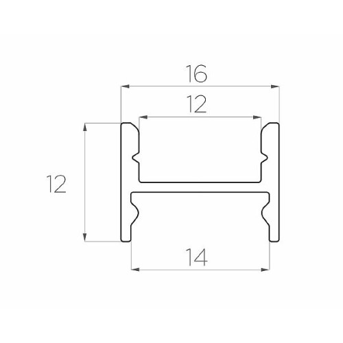 Профиль накладной алюминиевый LC-LPS-1216-2 Anod