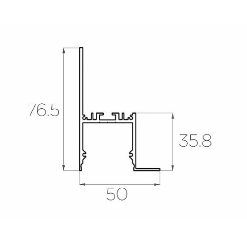 Профиль накладной алюминиевый LC-NKU-7650-2 Anod