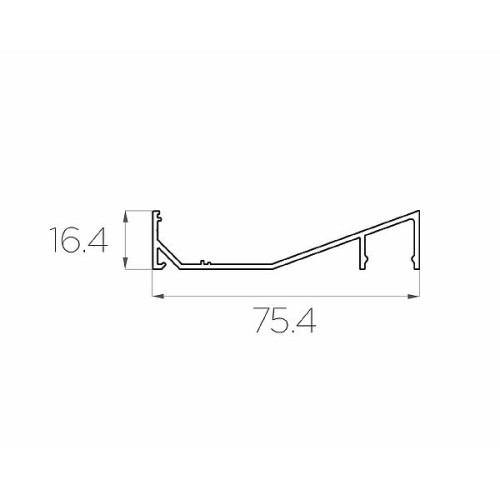 Профиль накладной алюминиевый для карниза LC-LPK-1675-2 Anod