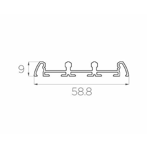 Профиль накладной алюминиевый тройной LC-LP-0959-2 Anod