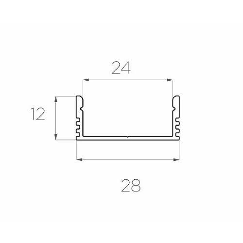 Профиль накладной широкий алюминиевый LC-LP-1228-2 Anod
