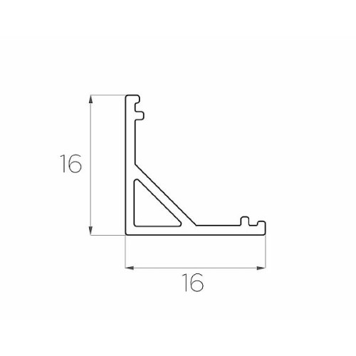 Профиль угловой алюминиевый LC-LPU-1616-2 Anod