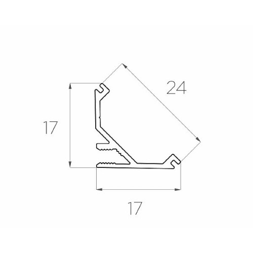 Профиль угловой алюминиевый LC-PUT-1717-2 Anod