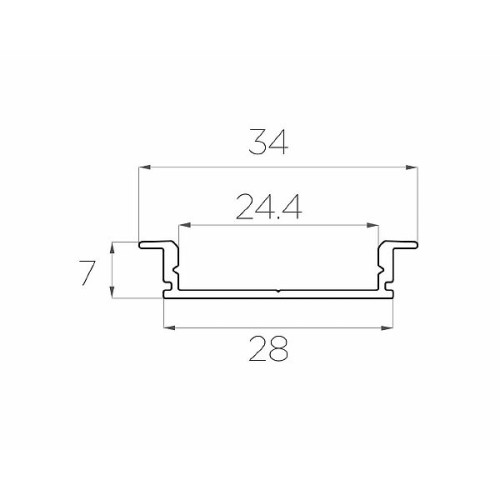 Профиль врезной алюминиевый LC-LPV-0734-2 Anod