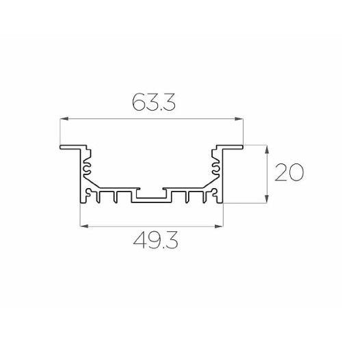 Профиль врезной алюминиевый LC-LPV-2063-2 Anod