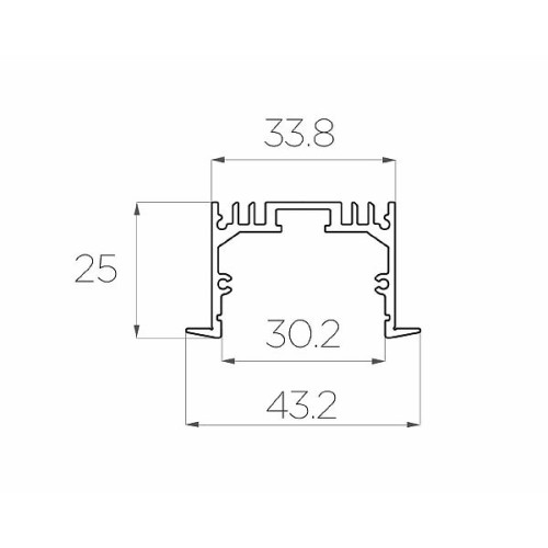 Профиль врезной алюминиевый LC-LPV-2544-2 Anod