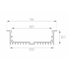 Профиль врезной алюминиевый LC-LPV-32114-2 Anod