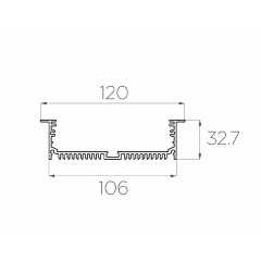 Профиль врезной алюминиевый LC-LPV-32120-2 Anod