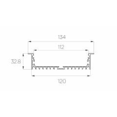 Профиль врезной алюминиевый LC-LPV-32134-2 Anod