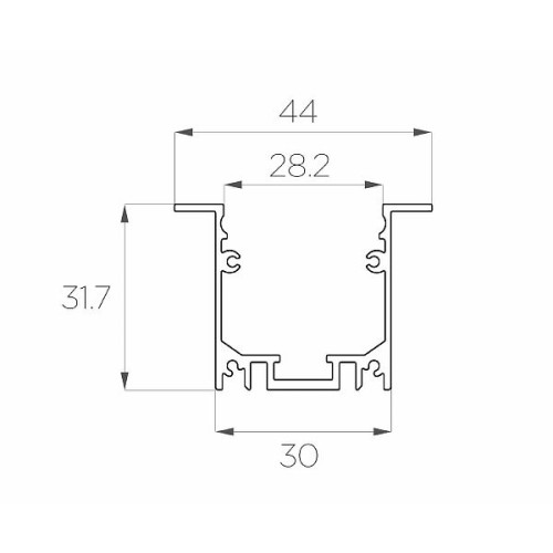 Профиль врезной алюминиевый LC-LPV-3244-2 Anod