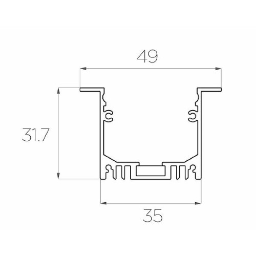 Профиль врезной алюминиевый LC-LPV-3250-2 Anod