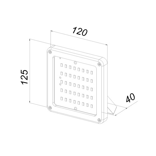 Светодиодный прожектор 20 Вт IP65 125x120x40 мм 3000К