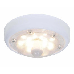 Светодиодный светильник с датчиком движения круглый антивандальный Таблетка 8 Вт IP65 3000К диам. 146x146x60