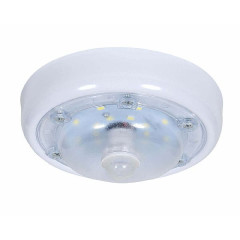 Светодиодный светильник с датчиком движения круглый антивандальный Таблетка 8 Вт IP65 6000К диам. 146x146x60