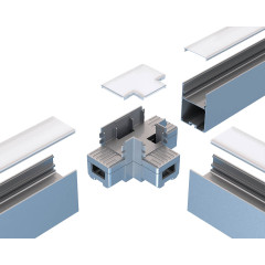 Т-образный алюминиевый соединитель профиля 7050 серый