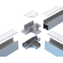 Т-образный алюминиевый соединитель профиля 7050 серый