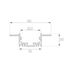 Алюминиевый профиль 4L-6520-SH ANOD Шпаклёвка