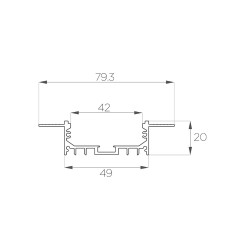 Алюминиевый профиль 4L-8020-SH ANOD Шпаклёвка