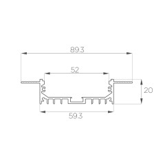 Алюминиевый профиль 4L-9020-SH ANOD Шпаклёвка