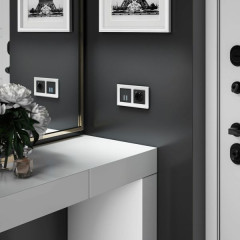 W4520008/ Сенсорный выключатель двухклавишный с подсветкой 1000 Вт (черный) W4520008