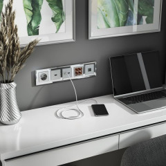 Акустическая розетка (серебряный) WL06-AUDIOx4