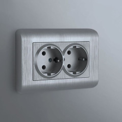 Рамка для двойной розетки (серебряный) W0082106