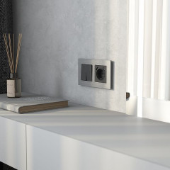 Рамка на 2 поста  AluMax (алюминий) W0023506