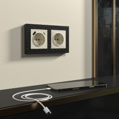 Рамка на 2 поста (черный) W0022408