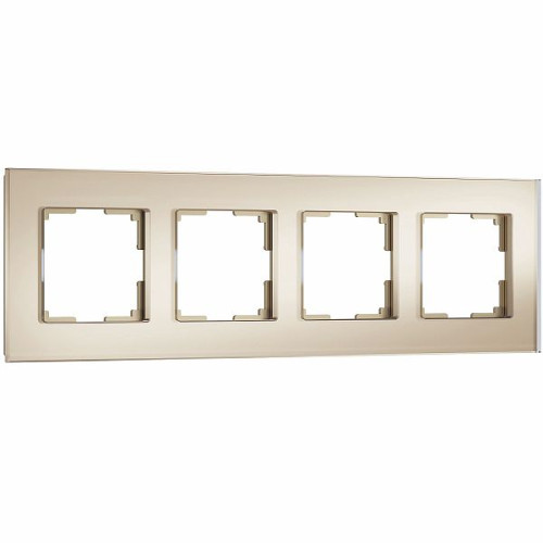 Рамка на 4 поста Senso (шампань, стекло soft-touch) W0043111