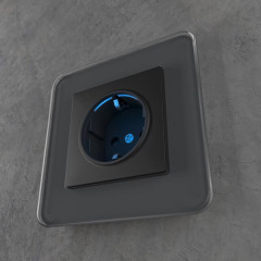 Розетка с подсветкой (черный) W1171408