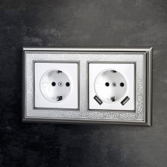 Розетка с заземлением, безвинтовой зажим (белая) W1171301