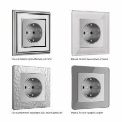 Розетка с заземлением (серебряный) W1171006