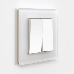 Выключатель двухклавишный (белый матовый) W1120061