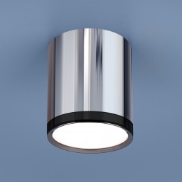 Накладной потолочный светодиодный светильник DLR024 6W 4200K хром/черный хром
