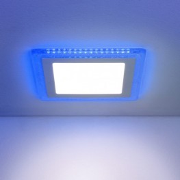 Встраиваемый потолочный светодиодный светильник Elektrostandard DLS024 10W 4200K Blue