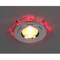 Точечный светильник с красной светодиодной подсветкой Elektrostandard 2020/2 SL/LED/RD (хром / красный)