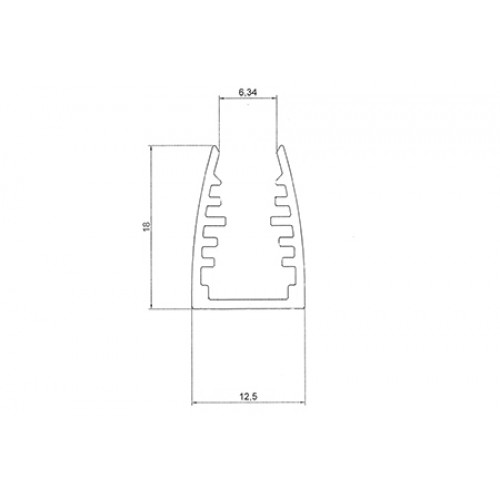 Профиль алюминиевый для стекла LC-LPG-1318-2 Anod