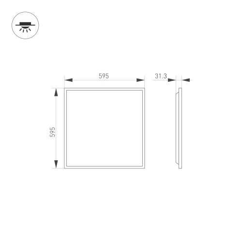 Светильник DL-TITAN-S600x600-40W Day4000 (WH, 120 deg, 230V) (Arlight, IP54 Металл, 5 лет)
