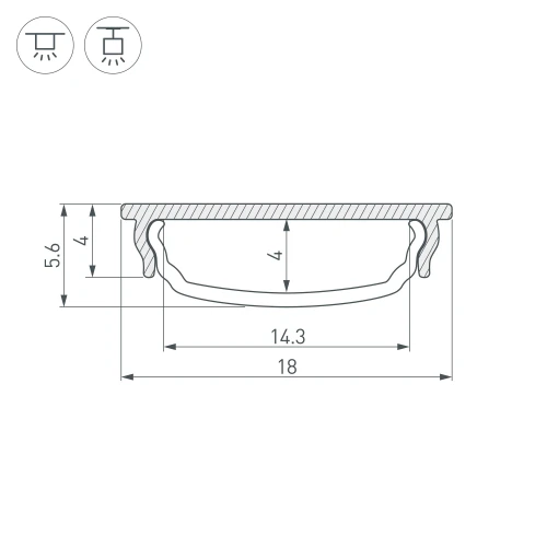 Профиль ARH-BENT-W18-2000 ANOD BLACK (Arlight, Алюминий)
