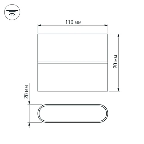 Светильник SP-WALL-FLAT-S110x90-2x3W Day4000 (GR, 120 deg, 230V) (Arlight, IP54 Металл, 3 года)