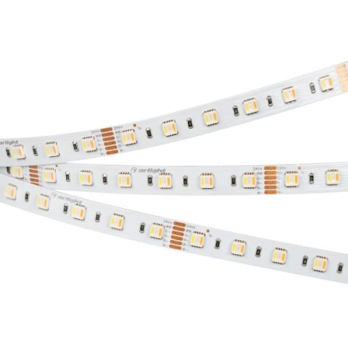 Светодиодная Лента RT-B60-12mm 24V RGBW-MIX-5-in-1 (20 W/m, IP20, 5060, 5m) (Arlight, Открытый)